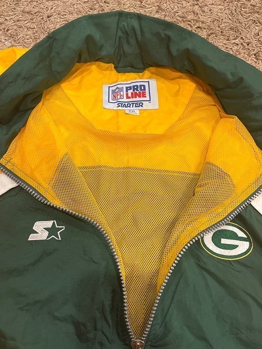 Green Bay Packers Starter NFL Proline lined zip up windbreaker XXL W/ T & pins