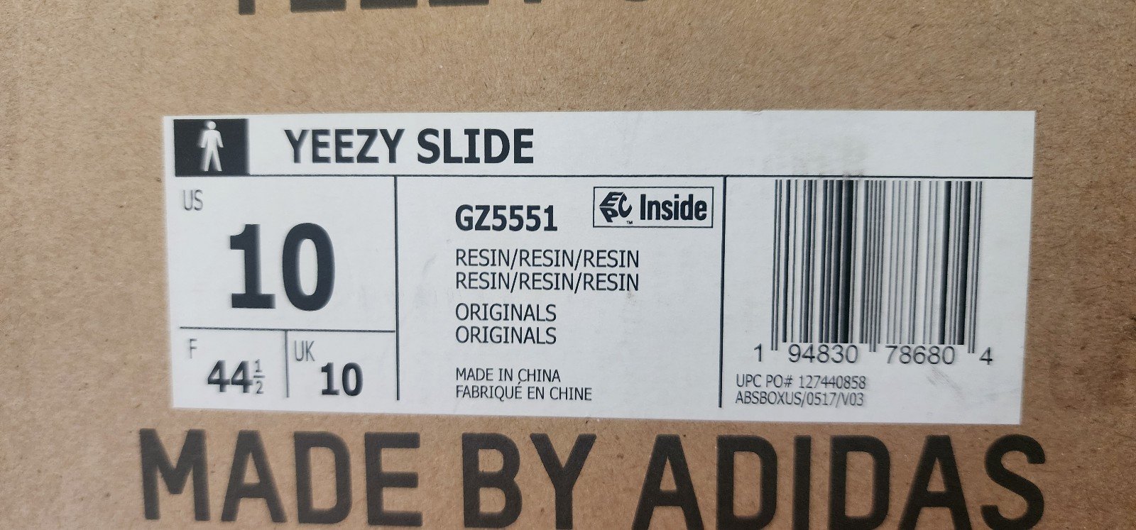 Yeezy slides size 10 Resin