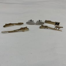 Hickok USA Shot Gun Vintage Hunting Dog, Fishing Pole, Race Horse Tie Clips+
