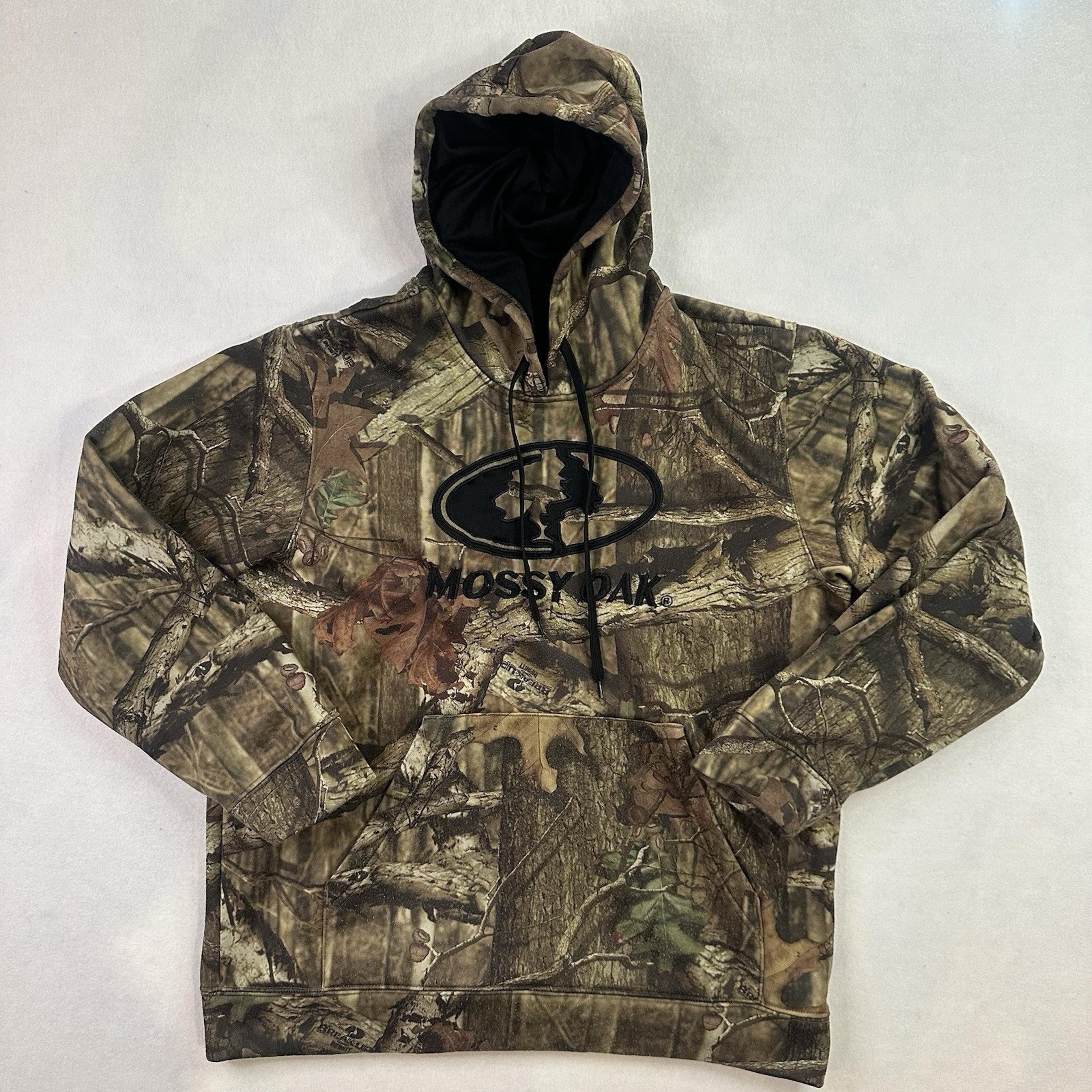 Vintage Mossy Oak Sweater Mens L Camouflage Breakup Infinity Hoodie Hunting Y2K
