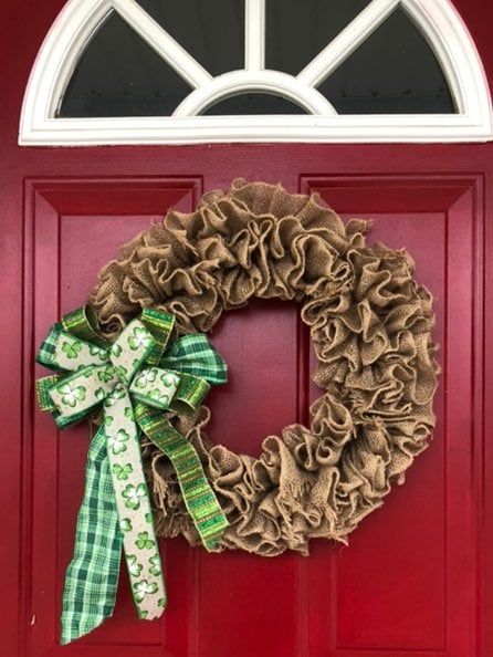 St Patricks Day burlap wreath