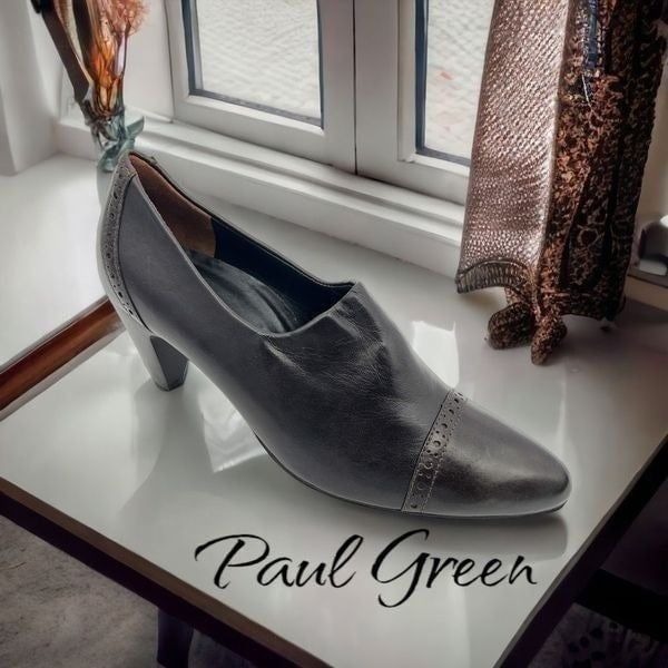 Paul Green Munchen Heels Women's Size 3 Us 5.5 Dark Brown Leather