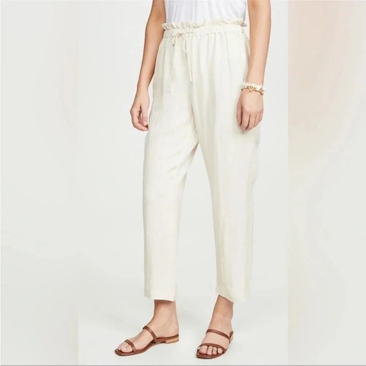 HATCH Collection Paperbag Beige Lightweight Cotton Pants size 0