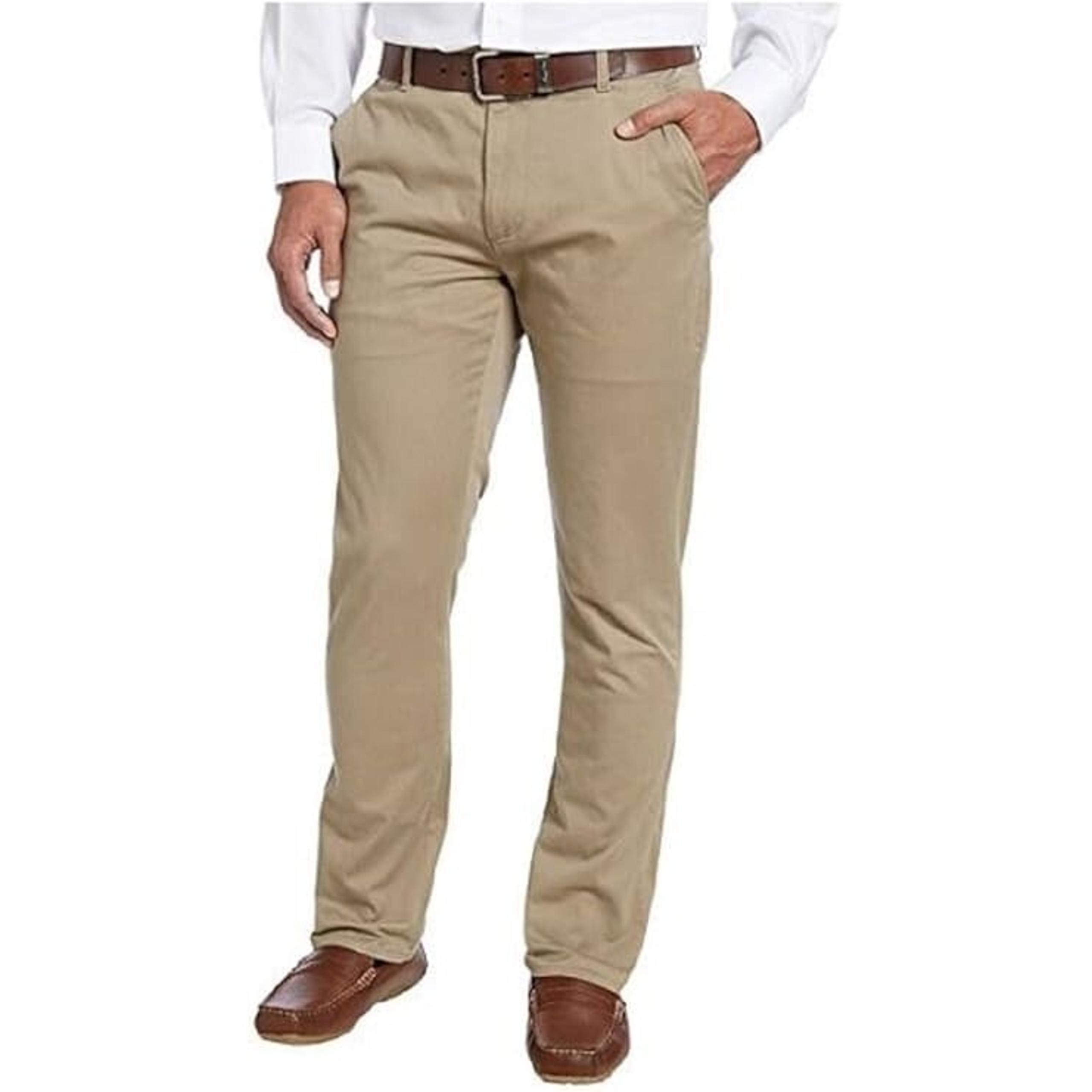 Kirkland Signature Pants Men's 34x32 Flat Front Khaki - NEW