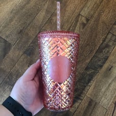 NWT STARBUCKS 2021 Holiday Limited Edition Rose Gold Tumbler Cup 16 oz