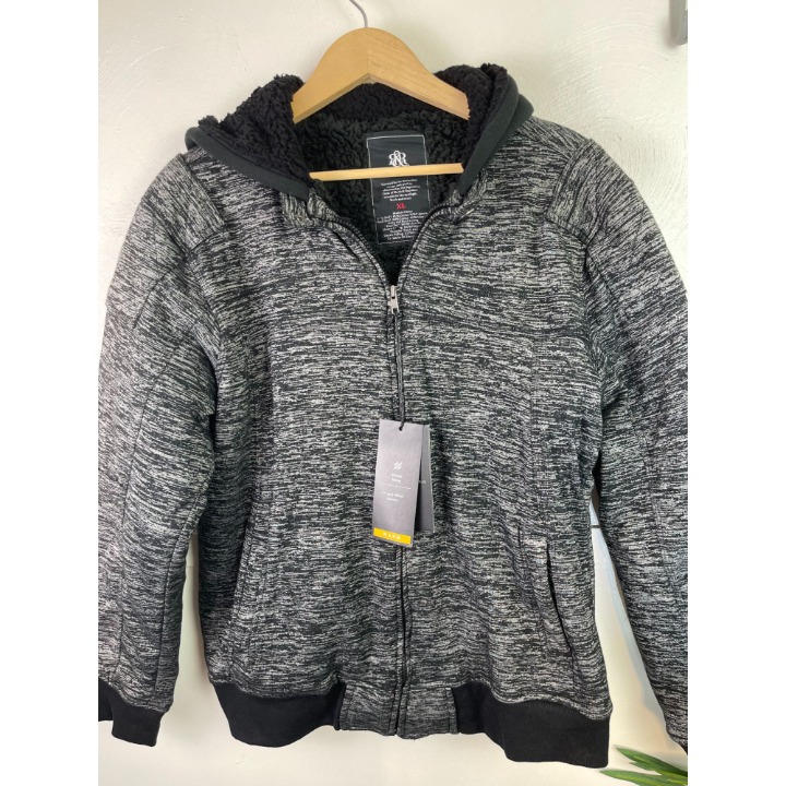Rock & Republic Men's Dark Gray/Black Sherpa lining Jacket