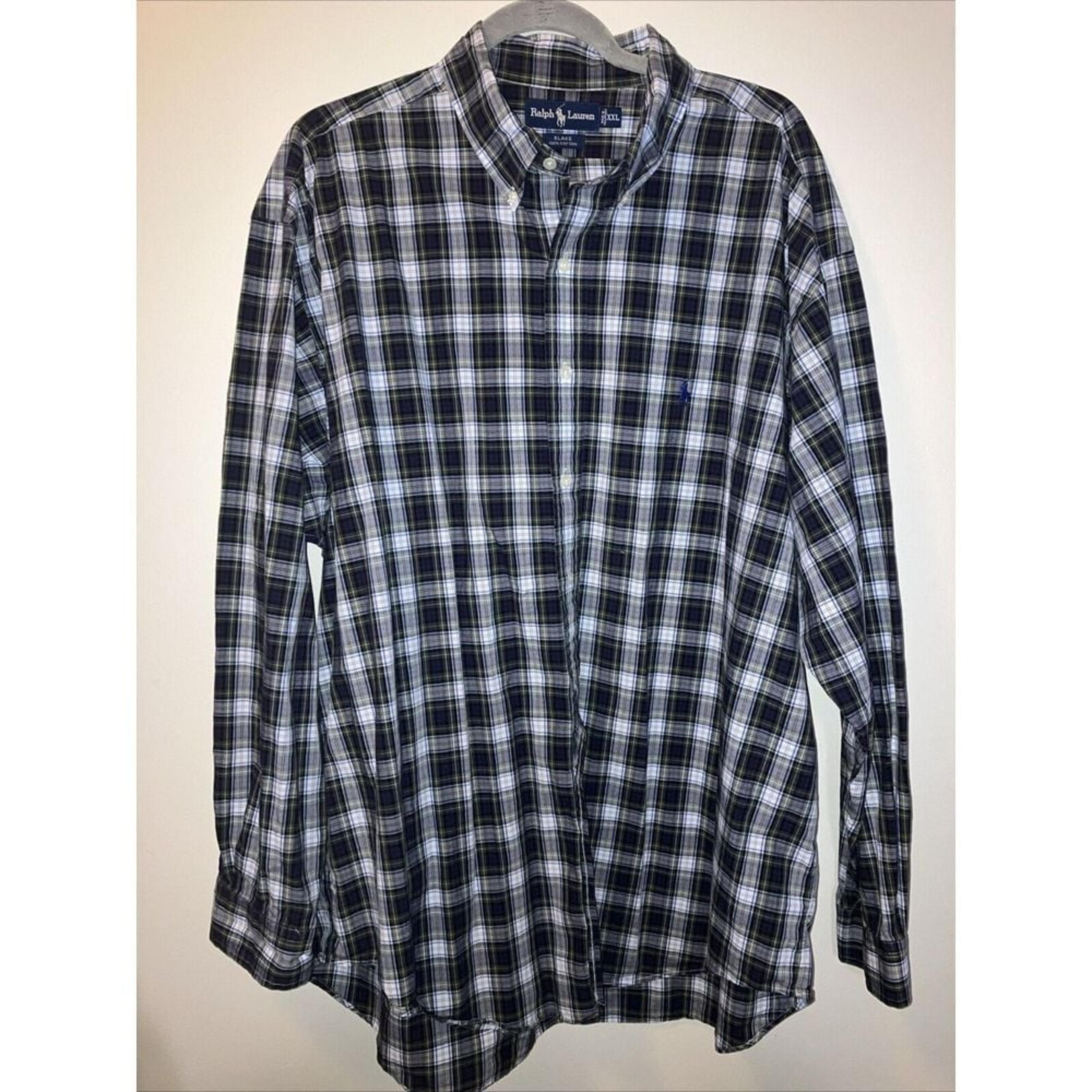 Polo Ralph Lauren Men's XXL Multicolor Plaid Long Sleeve Button Down Shirt Blake