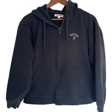 Jansport Bates College Zip Up Hoodie Sweatshirt L Black Lewiston Maine Bobcats