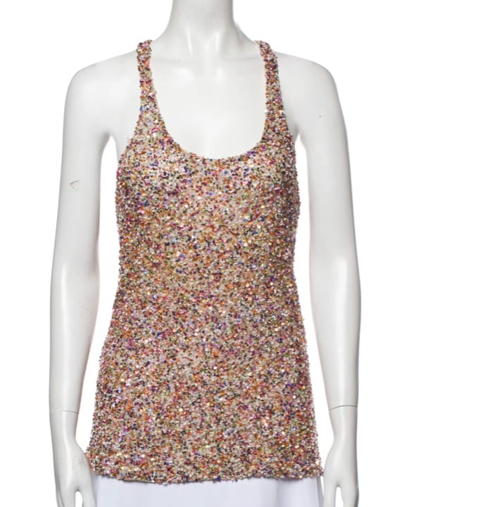 Parker New York Sequin Beaded Tank Top size XS (295)