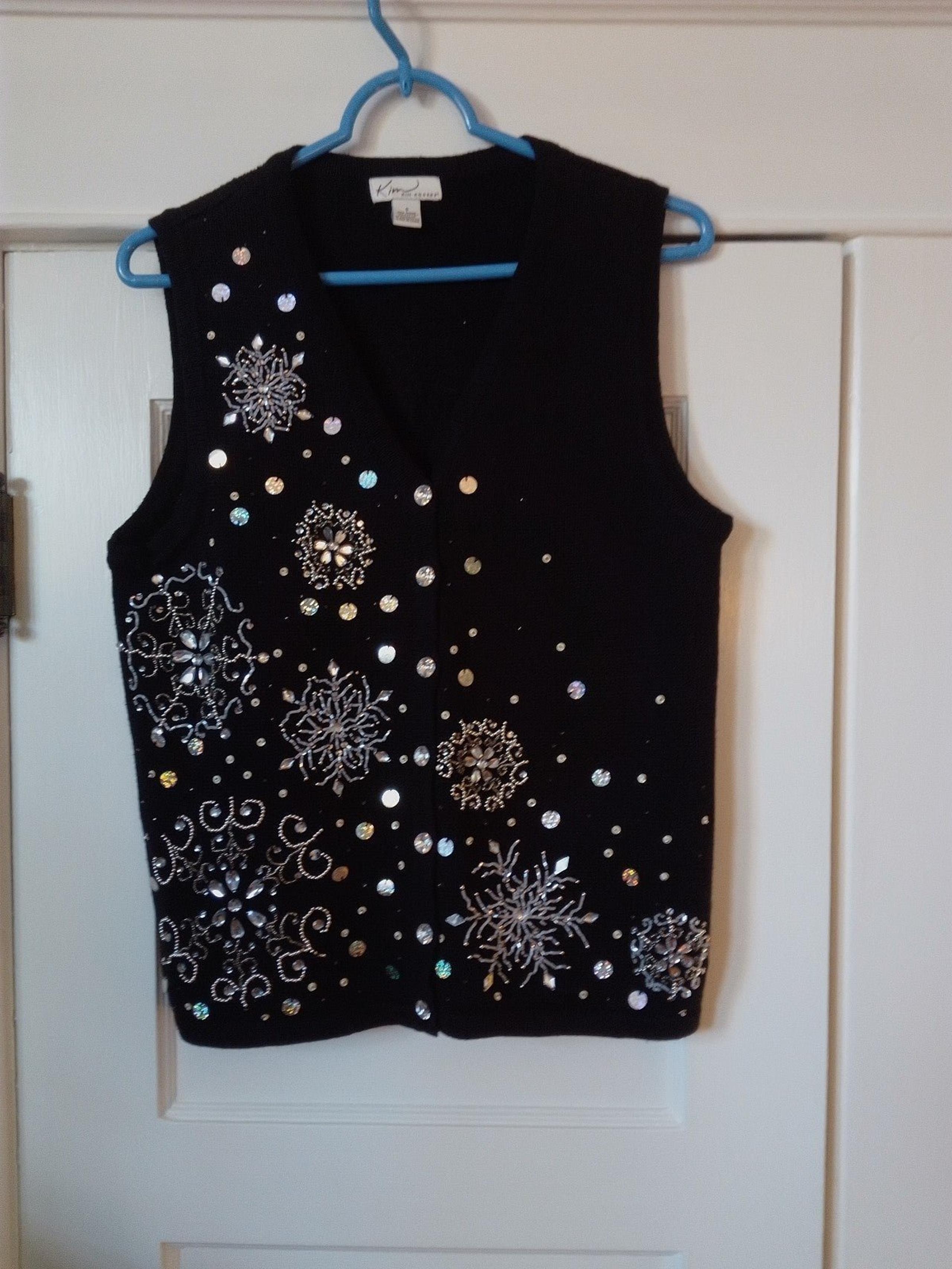 KIM ROGERS Sweater Vest; 'LIKE-NEW'; NO TAGS; "STUNNINGLY BEAUTIFUL"; Size: S