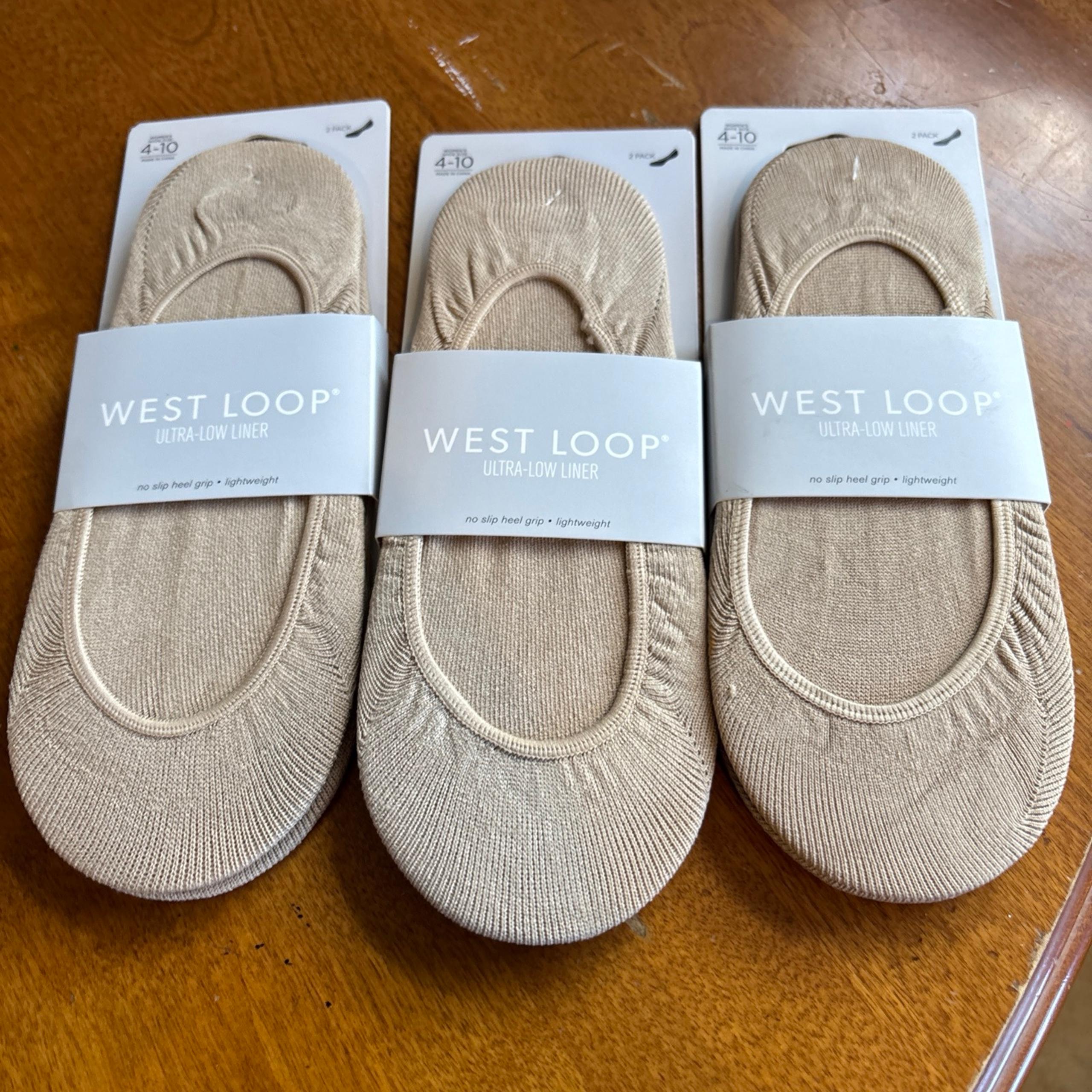 3 Packs 2 West Loop Women's liner socks Shoe Size 4-10  6 Total Pairs Tan/nude