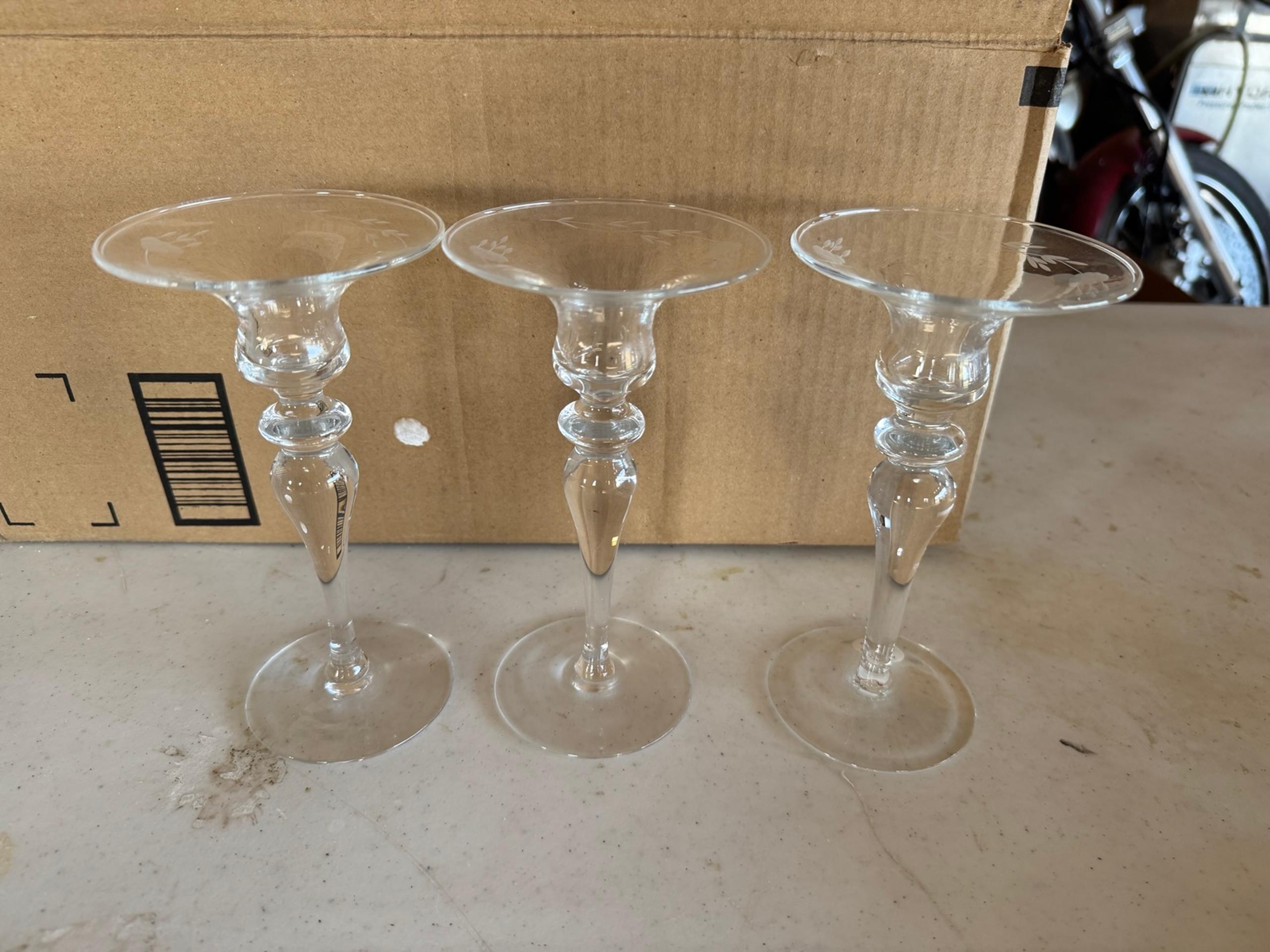 Princess House Crystal Heritage candle holders