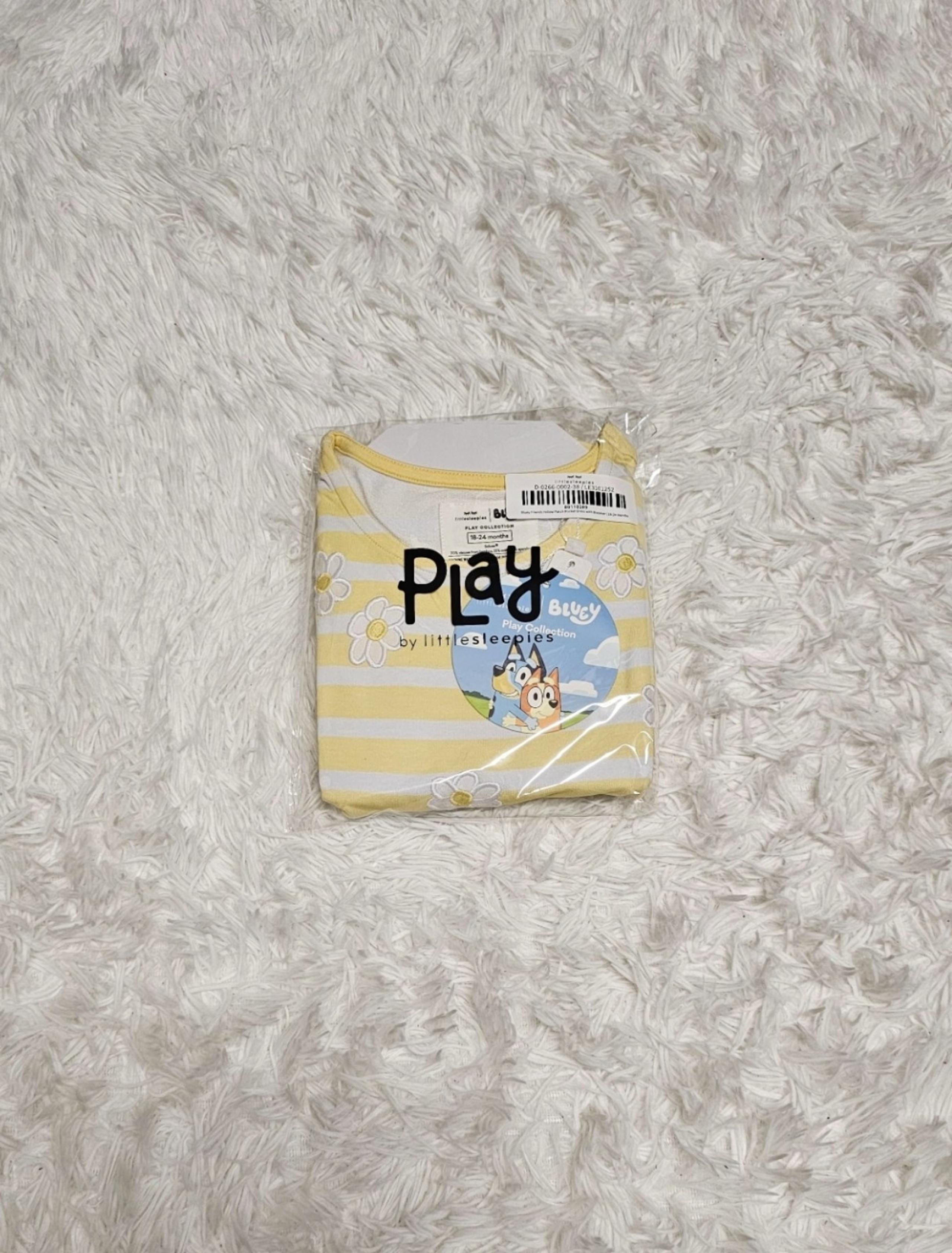Little Sleepies BLUEY YELLOW GARDEN GAMES Patch Dress 18-24 Months NIB NEW