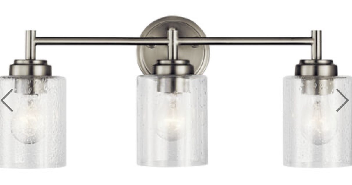 Kichler Light 22 inch Brushed Nickel Wall Mt Bath 3 Arm Wall Light