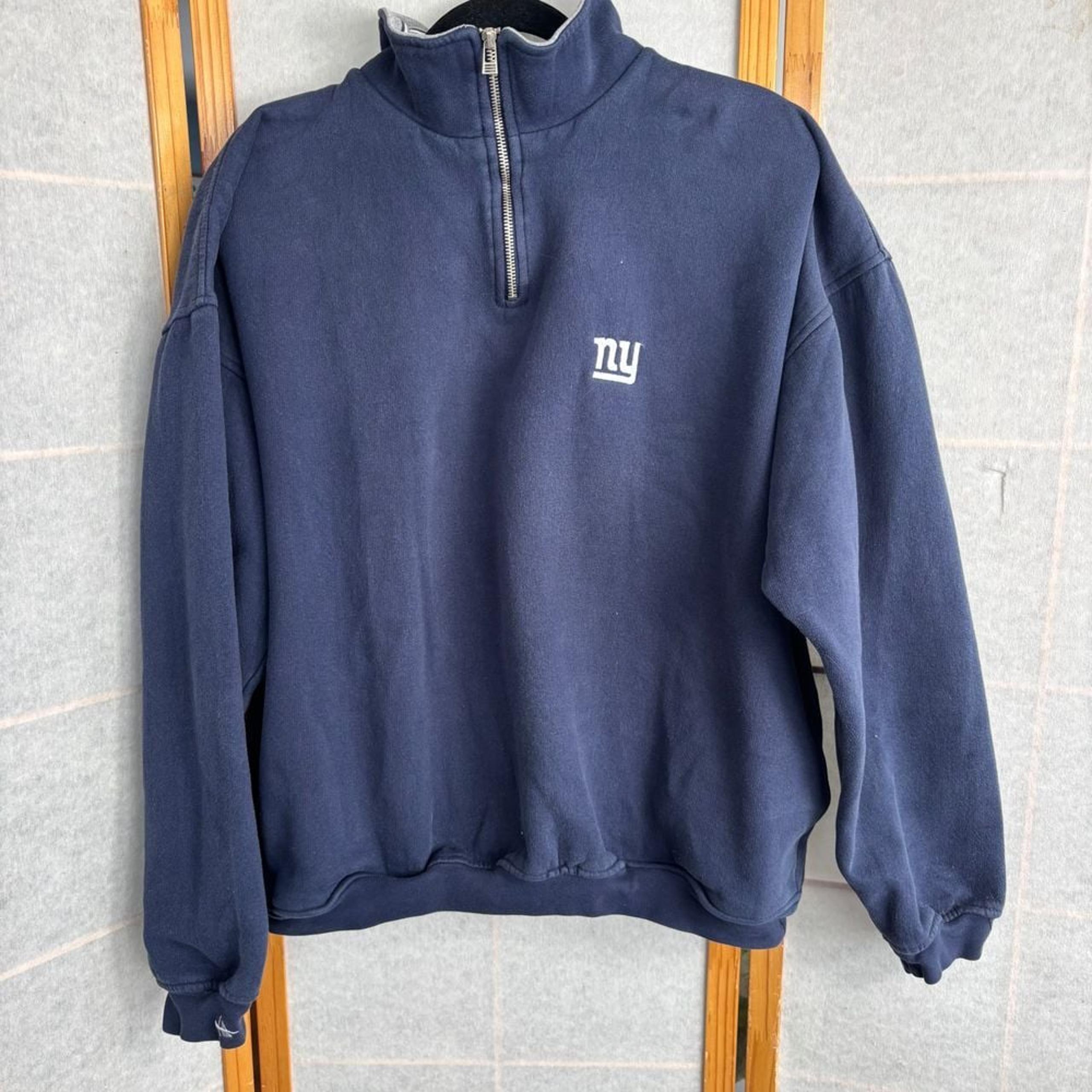 Vintage New York Yankees MLB Antigua Men's Sz Large Blue Quarter Zip Pullover