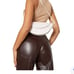 PrettyLittleThing Chocolate Faux Leather Wide Leg Four Pockets Pants Sz 8
