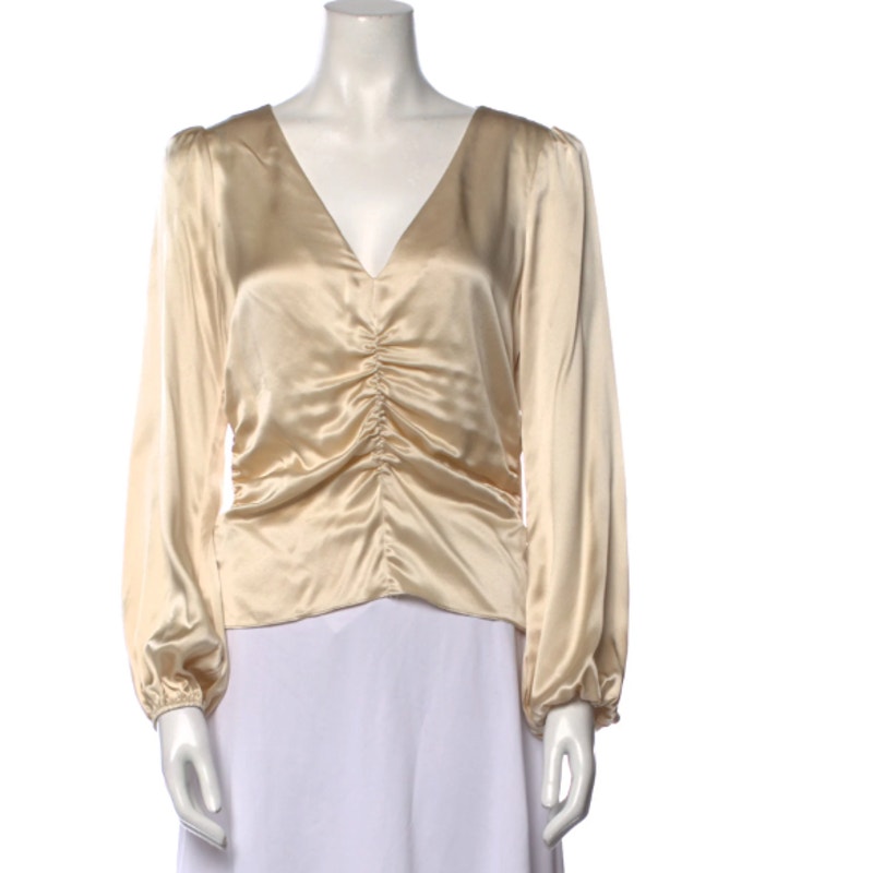 Reformation Silk V-Neck Blouse