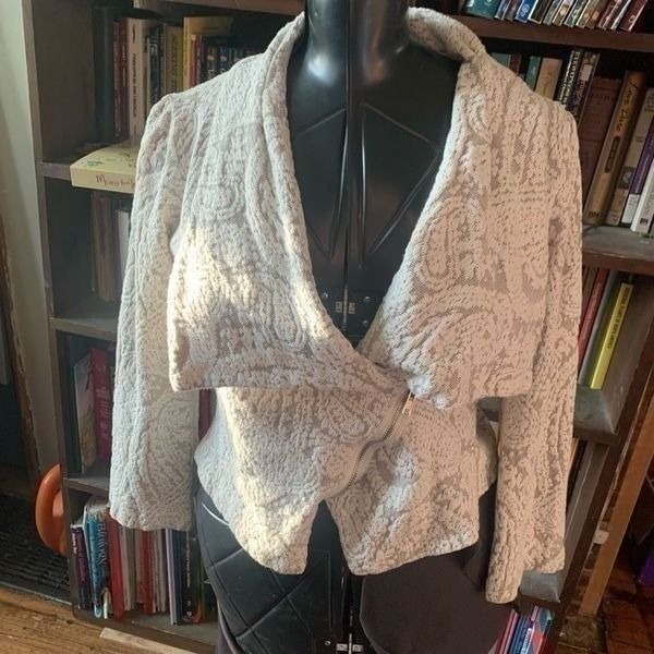 Moth Anthropologie romantic paisley cream boho S jacket