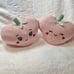Pink strawberry hearts pillow decor
