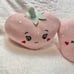 Pink strawberry hearts pillow decor