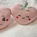 Pink strawberry hearts pillow decor