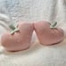 Pink strawberry hearts pillow decor
