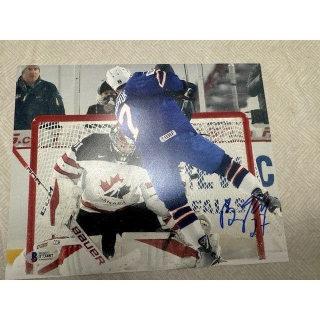NHL Brady Tkachuk signed 8x10 Ottawa Senators Full Autograph With Beckett COA J