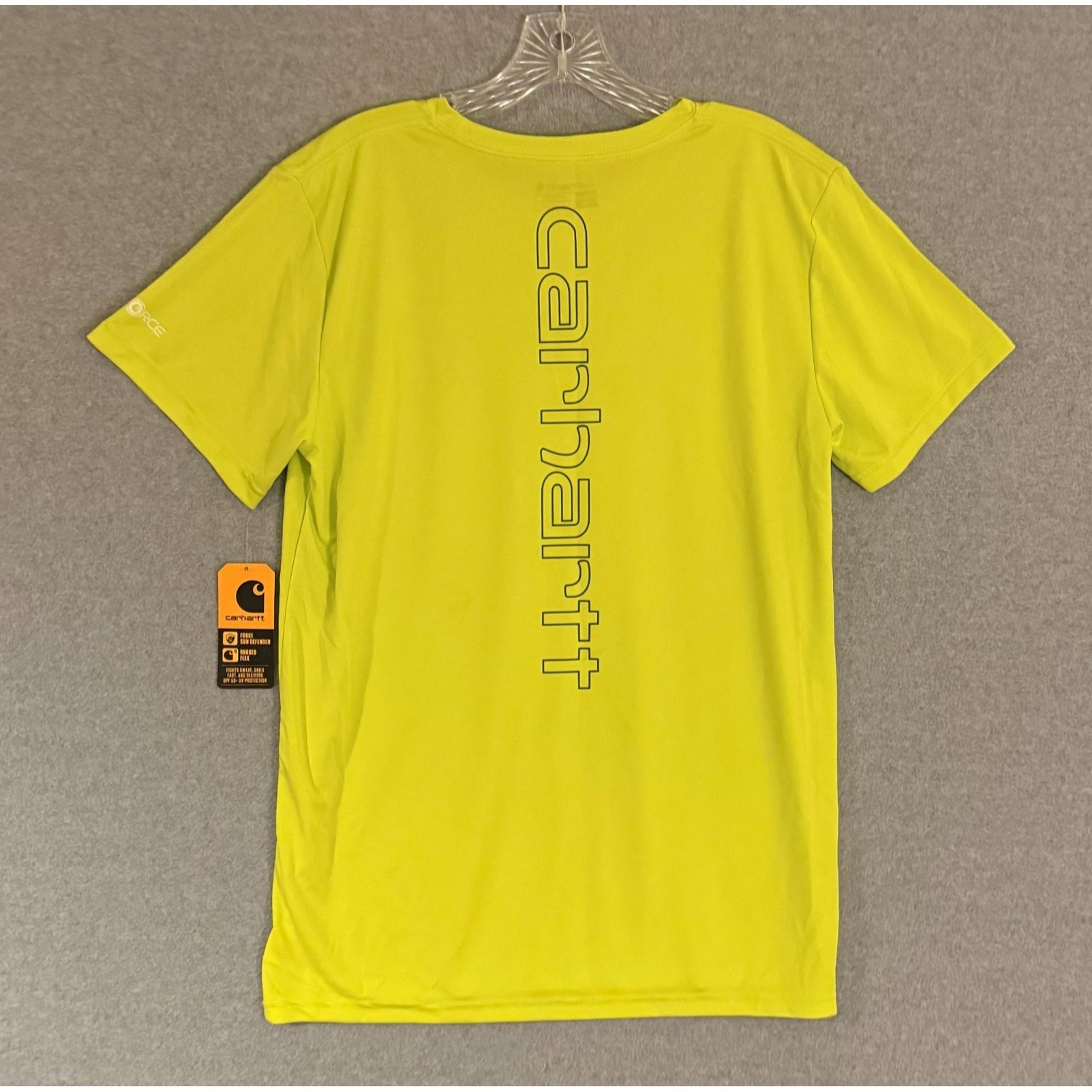 NEW! Carhartt Force T-Shirt Youth Boys XL 18/20 Yellow Short Sleeve Crew Tee NWT