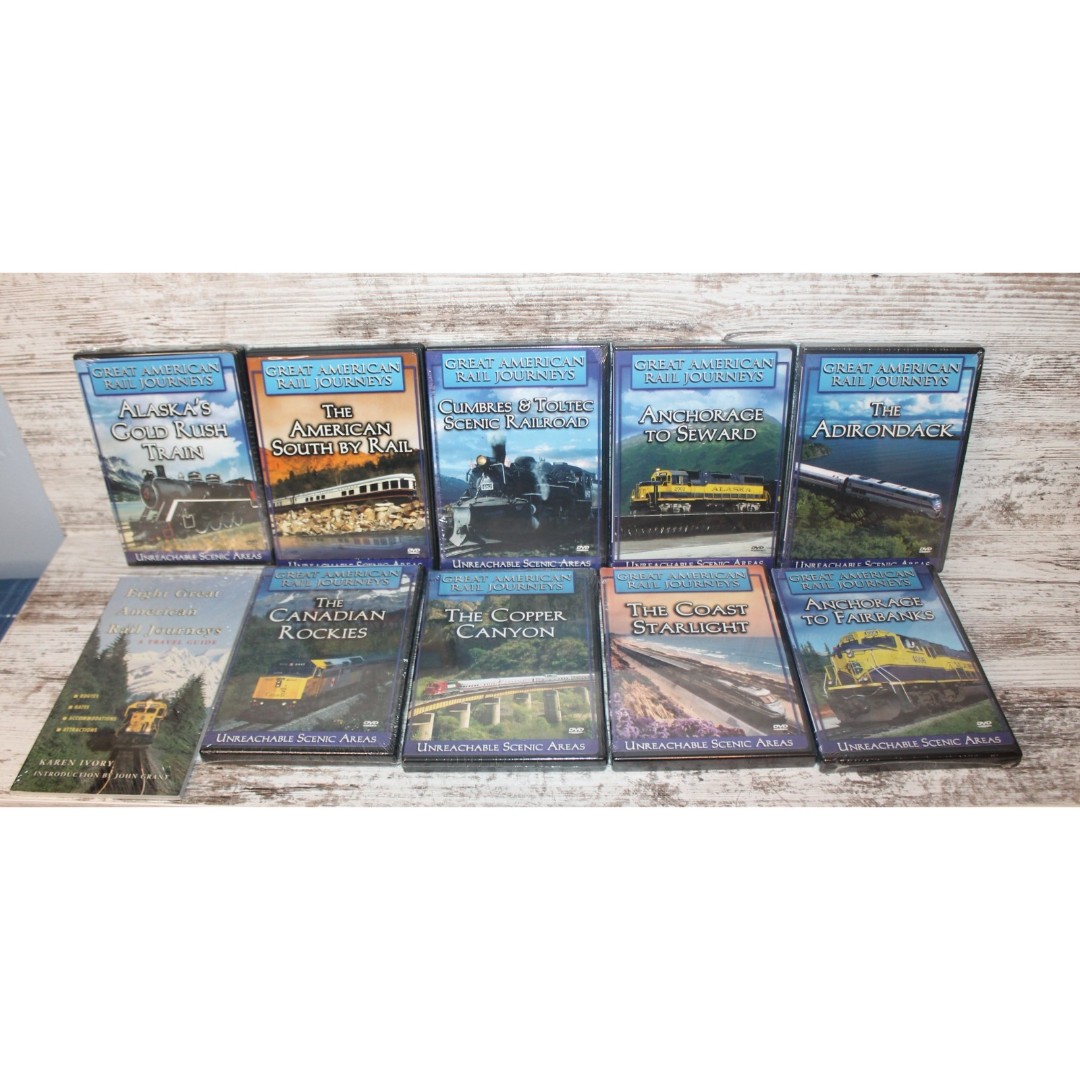 Lot of 9 Railroad Lovers Gifts Great American Trains Scenic Ride Journey's DVDs