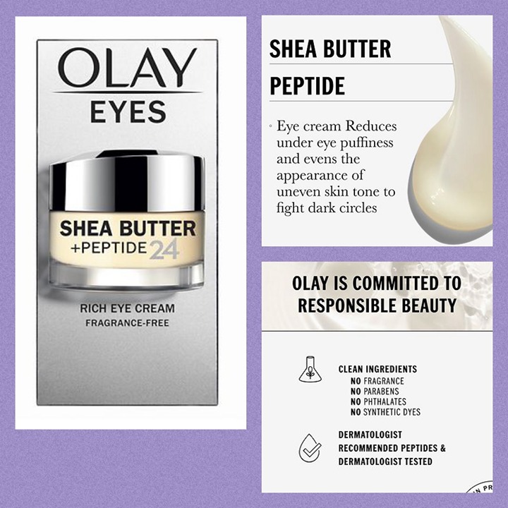 OLAY RICH EYES CREAM SHEA BUTTER + PEPTIDE 24