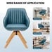 Set of 2 Swivel Accent Chair Modern Leathaire Armchairs w/ Beech Wood Legs Blue