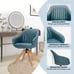 Set of 2 Swivel Accent Chair Modern Leathaire Armchairs w/ Beech Wood Legs Blue