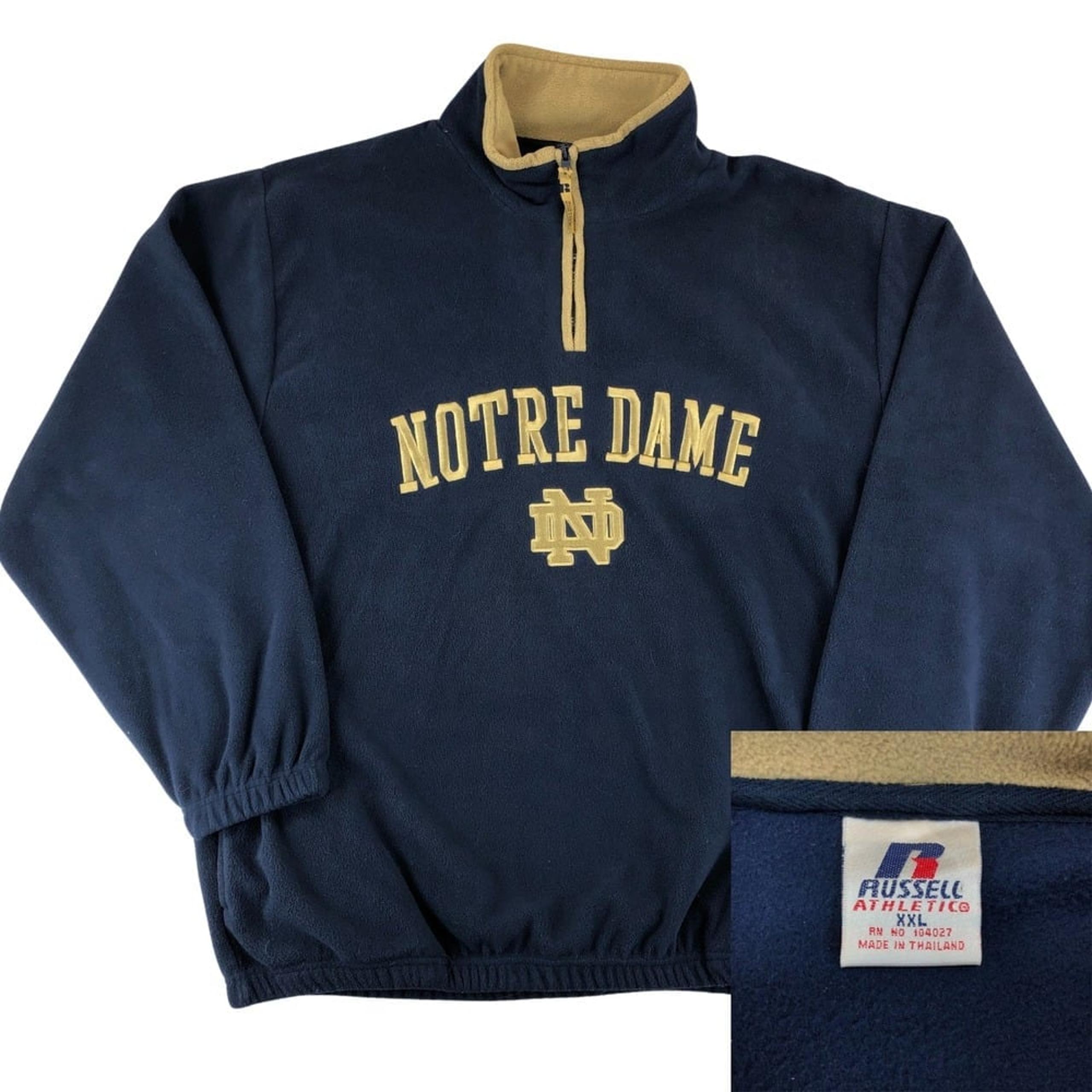 Vintage Notre Dame Fighting Irish Russell Athletic Fleece Jacket Men's XXL Blue