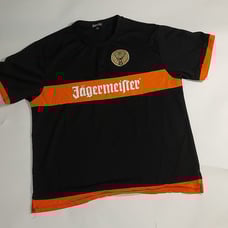 Jagermeister Black Orange 56 Yard Line Football Jersey Size 2XLarge