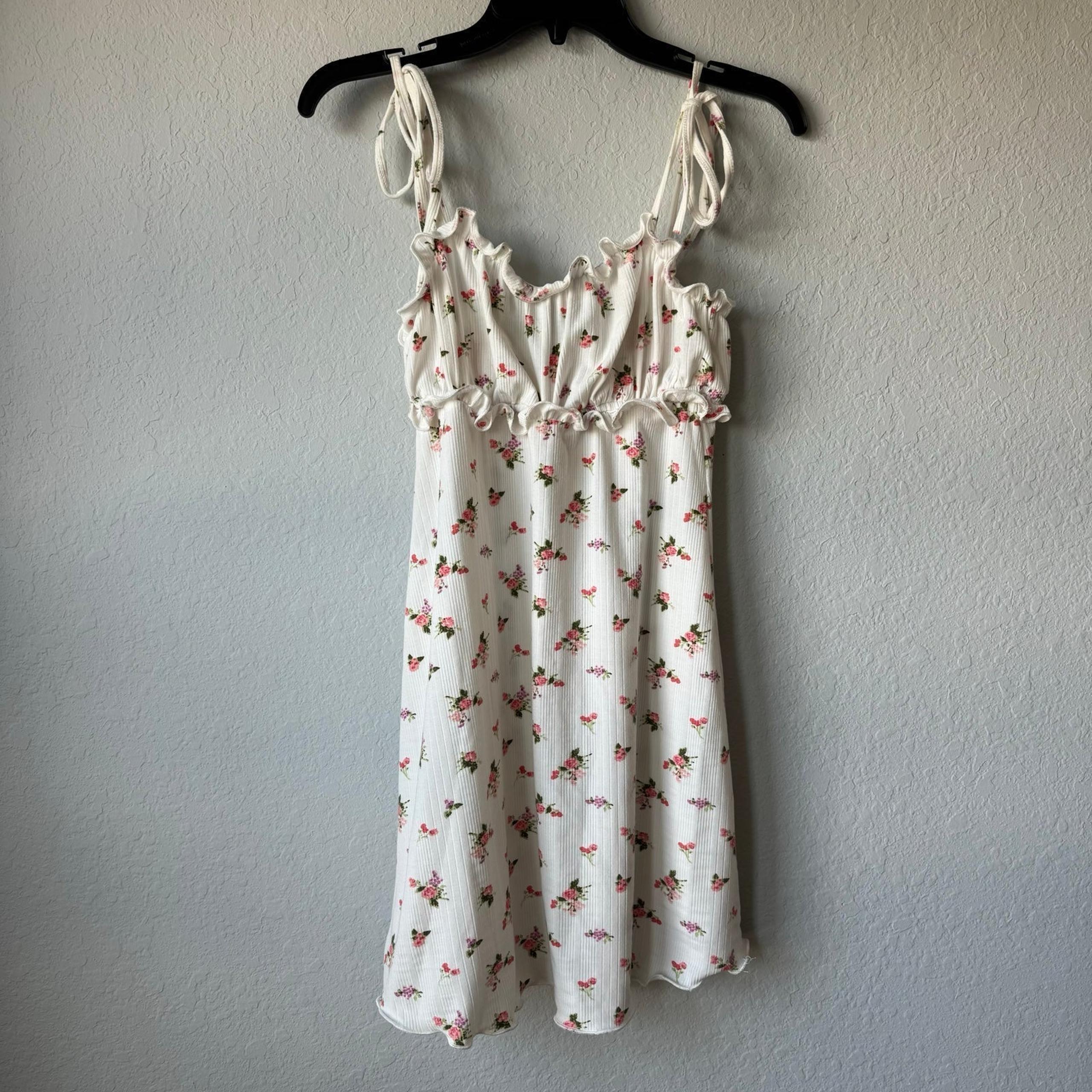 White Floral Night Dress