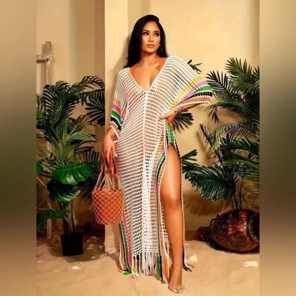 Crochet Multicolor Beach cover up