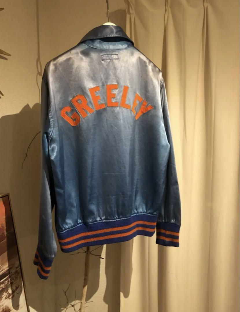 【冬バーゲン★】 A half-zip Varsity/baseball 1950s. the from jacket satin blue ジャケット・アウター