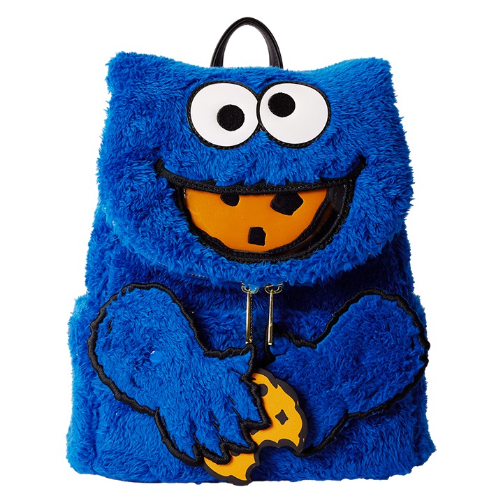 !!!Sesame Street Cookie Monster Plush Cosplay Mini Backpack With Coin Bag
