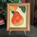OOAK Original Gold Framed Signed Oil Painting of Pears 4x5(5.25x6.25) by AYERS