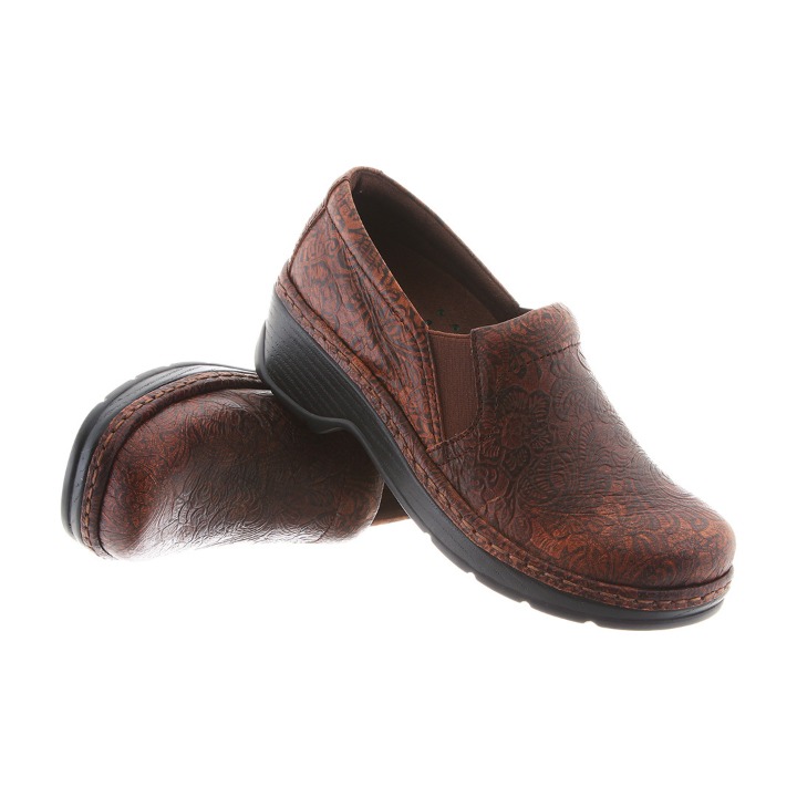 Klogs Brown Floral Naples Clogs