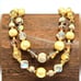 60's Designer Signed Vendome AB Crystal Necklace Faux Pearl Gold Tone Adjustable