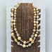 60's Designer Signed Vendome AB Crystal Necklace Faux Pearl Gold Tone Adjustable