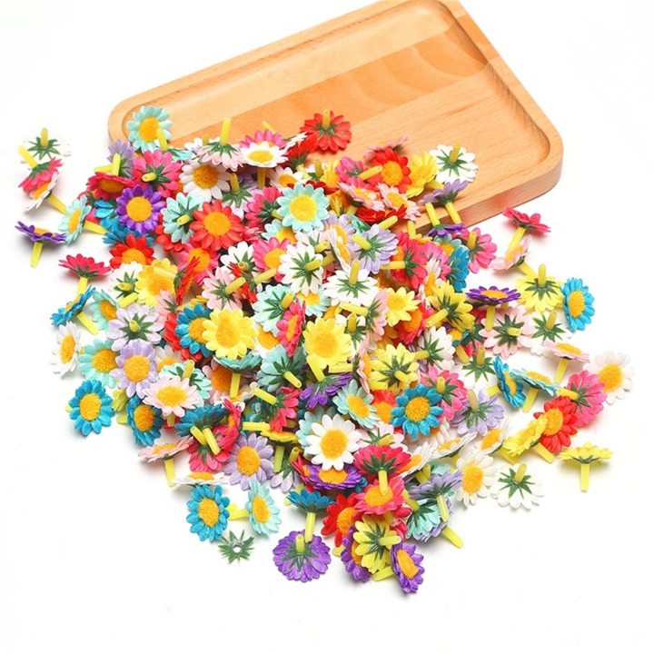 50PCs 2cm mix Silk Sunflower Artificial