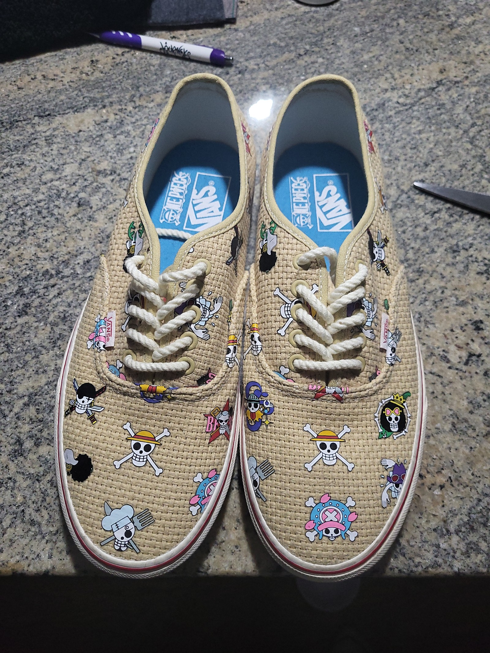 Vans x One Piece Old Skool Straw Hat Crew Shoes Size 11