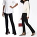 TIBI Tailored High Waisted Black Slit Hem Flare Pants. Sz 2 Modern Office Siren