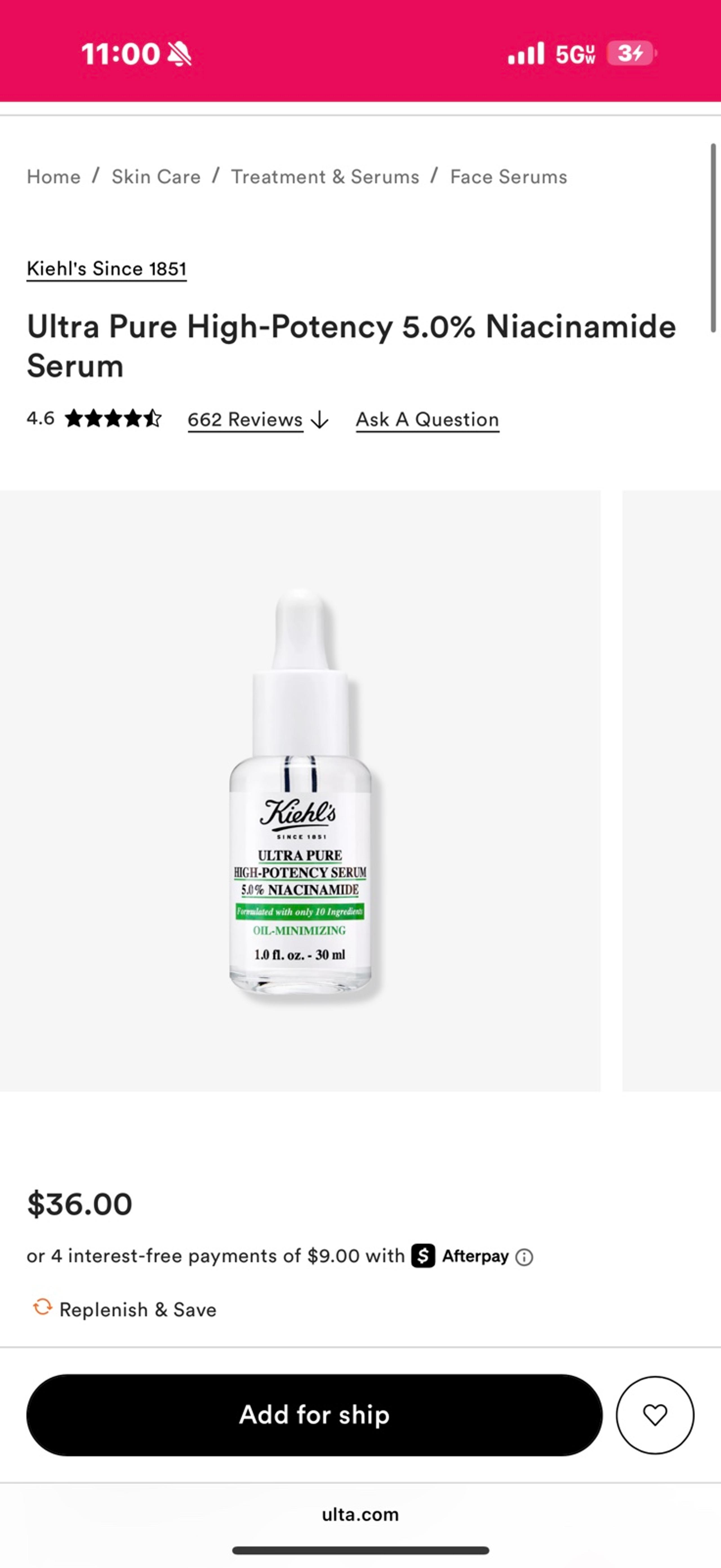 Kiehls ultra-pure high potency serum
