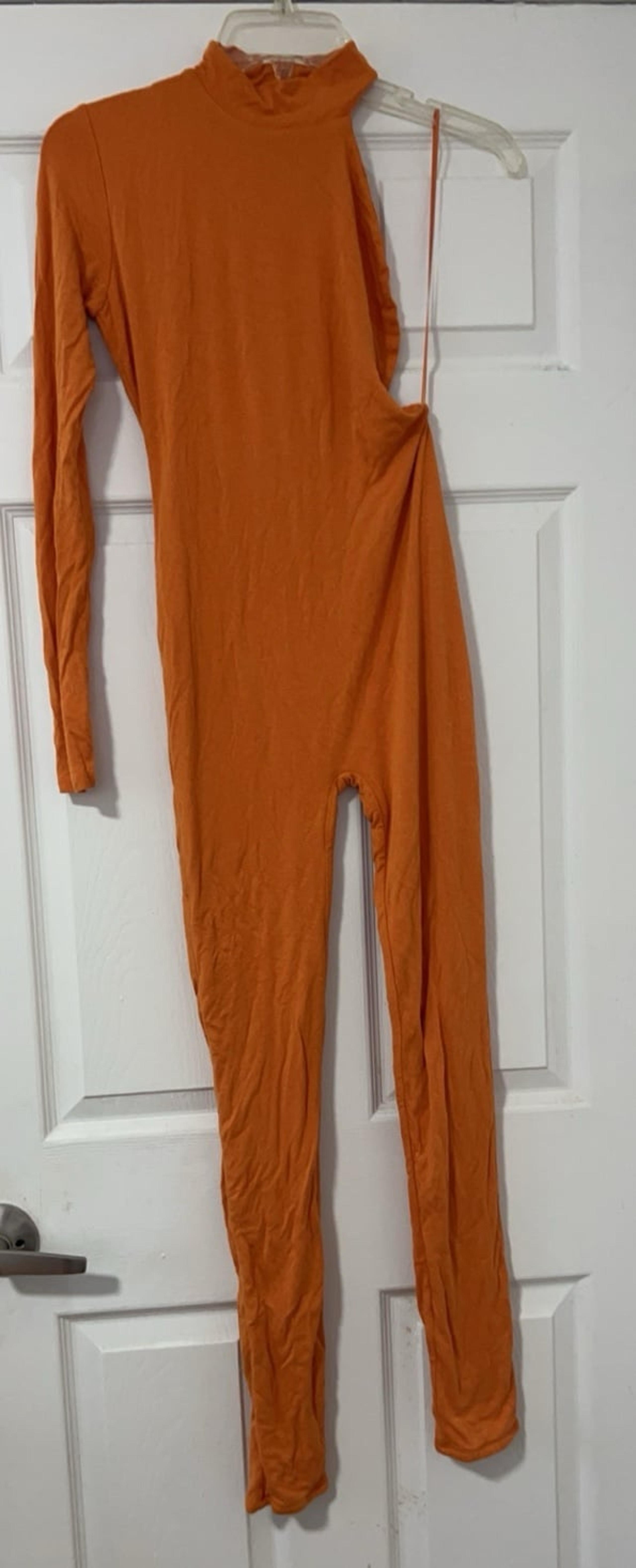 Naked wardrobe women’s orange jumpsuit size medium