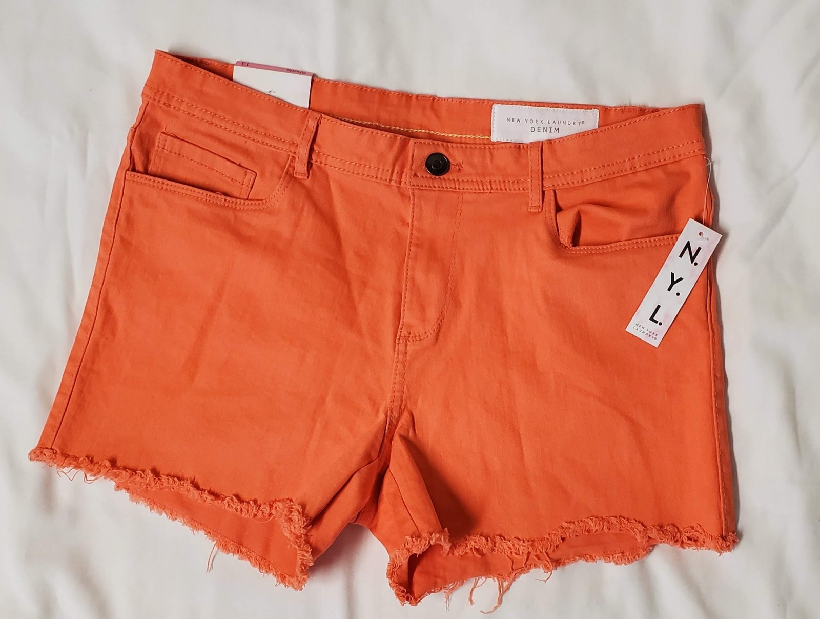 New York Laundry Faux Denim Coral Shorts Size 13
