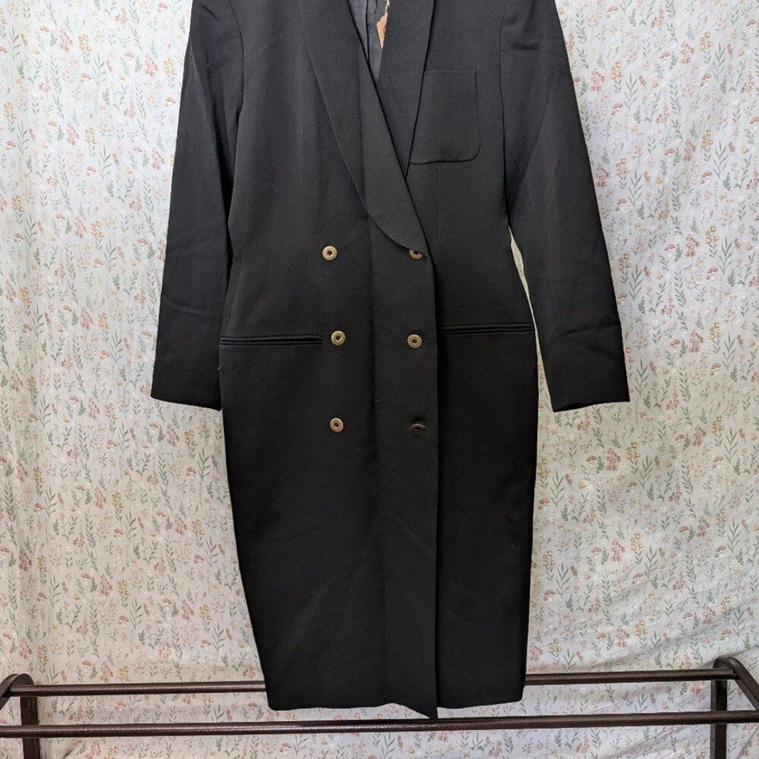 VINTAGE Tahari Black Trench Coat Size 10