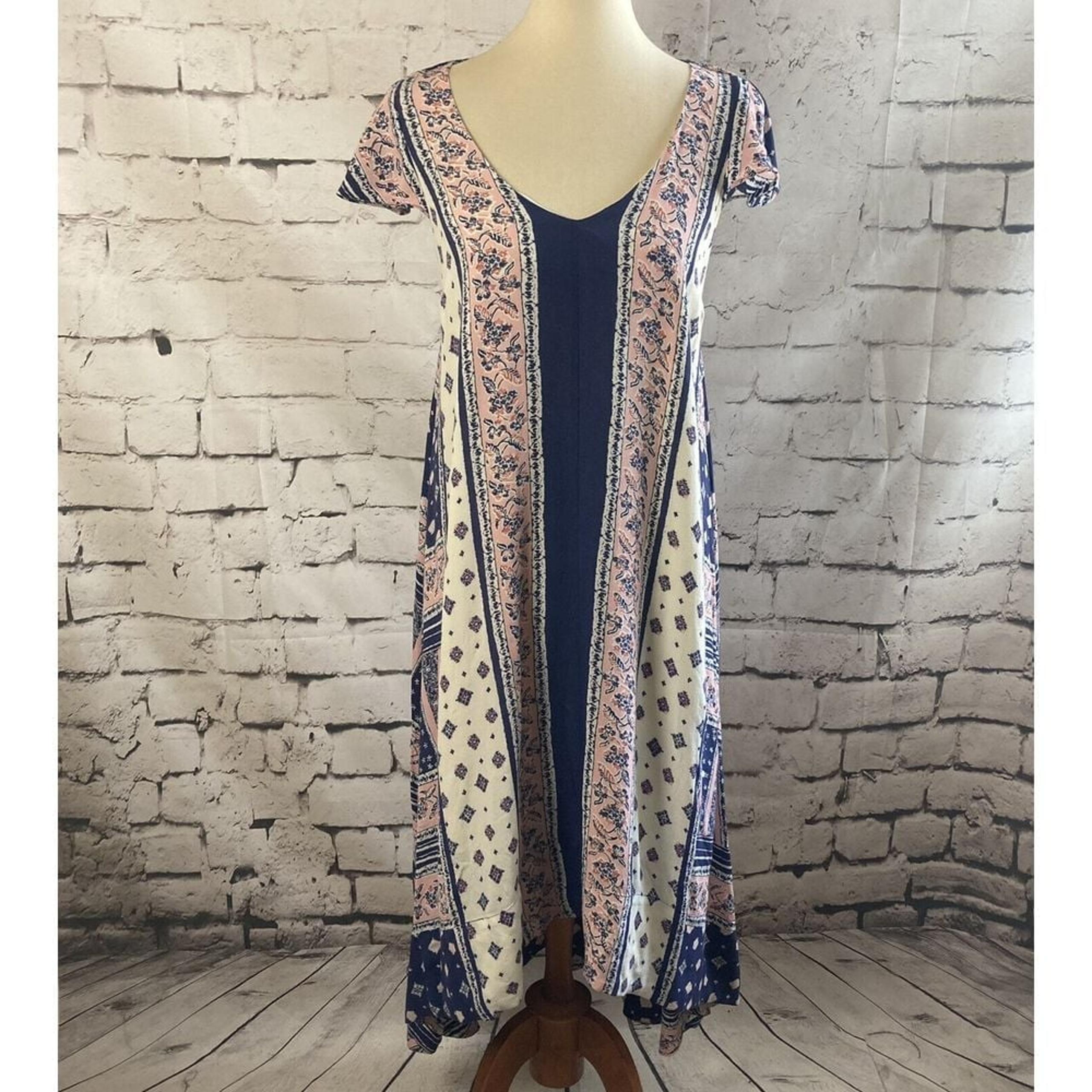 Anthropologie Maeve Dress Women Small Summer tide Swing High-Lo Hem Mix Print